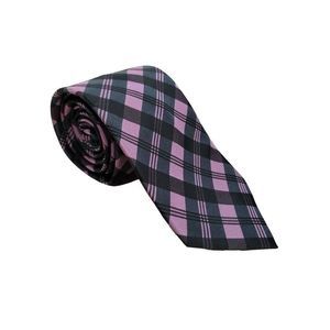 Elegance Pink Plaid Tie, Hand Made Polyester